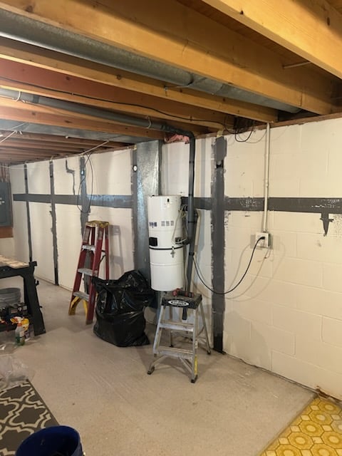 InvisiBeam and Crack Stitches in Ohio Basement